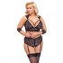 Cottelli Bondage Plus Size - kant-en-bh set (zwart) - 3XL
