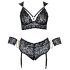 Cottelli Bondage Plus Size - kant-en-bh set (zwart) - 4XL