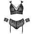 Cottelli Bondage Plus Size - kanten beha set (zwart) - 4XL