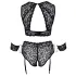 Cottelli Bondage Plus Size - kanten beha set (zwart) - 4XL
