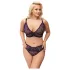 Cottelli Plus Size - doorzichtig patroon BH set (paars)