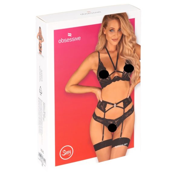 Obsessive Alessya - kanten lingerieset (zwart) - M/L