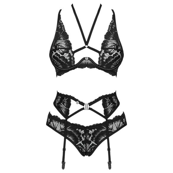 Obsessive Alessya - kanten lingerieset (zwart) - M/L