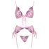 Kissable - lingerie set - geborduurd rozenmotief - roze