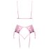 Kissable - lingerie set - geborduurd rozenmotief - roze