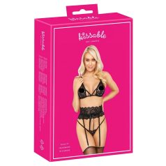 Kissable - kusbare beha set met tailleband (zwart)