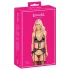 Kissable - zwarte bh set met roze-paars borduursel - L/XL