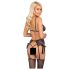 Kissable - Zwart Bh-setje met Roze & Paarse Borduursels - L/XL