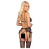 Kissable - zwarte bh set met roze-paars borduursel - L/XL