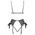 Kissable - Zwart Bh-setje met Roze & Paarse Borduursels - L/XL