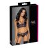 Cottelli - 3-delige kanten lingerie set (zwart-violet) - L