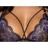 Cottelli - 3-delige kanten lingerie set (zwart-violet) - L