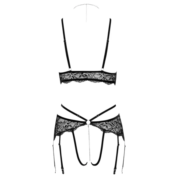 Abierta Fina - open kanten bh-set (zwart)
