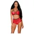 Obsessive Leatheria - leren look bh-set (rood) - S/M