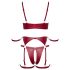 Cottelli Bondage - Glanzend BH-set & polsboeien (rood)