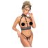 Abierta Fina - open ketting lingerieset (zwart) - M