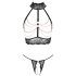 Abierta Fina - open ketting lingerieset (zwart) - M
