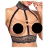 Abierta Fina - open lingerie set met kettingen - zwart - L