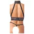 Abierta Fina - open lingerie set met kettingen - zwart - L