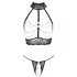 Abierta Fina - open lingerie set met kettingen - zwart - L