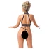 Abierta Fina - open lingerie set met kettingen - zwart - L