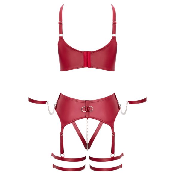 Cottelli Bondage - Kruisband BH-set (rood)