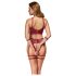 Cottelli Bondage - Kruisband BH-set (rood) - M