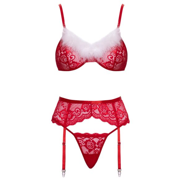 Cottelli - kanten kerst bh-set (rood)