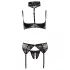 Abierta Fina - Lingerieset met kant - 3-delig - zwart - 80B/M