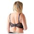 Cottelli Plus Size - bandjes en ringvormige bustier (zwart)