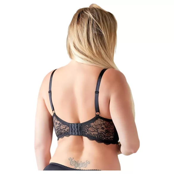 Cottelli Plus Size - bh met bandjes en ringen - zwart - 95F