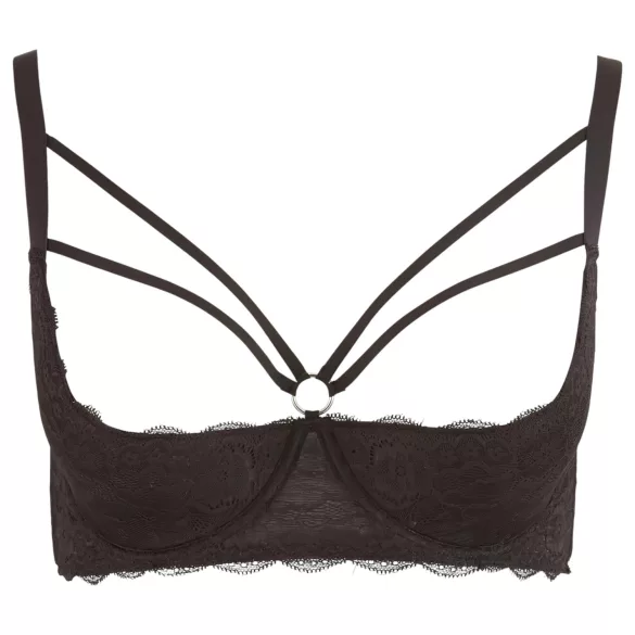 Cottelli Plus Size - bh met bandjes en ringen - zwart - 95F