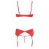 Cottelli - sensueel open bh-setje met hartjes (rood) - 85B/L
