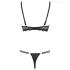 Cottelli - open bh met bandjes en ringen - string - zwart