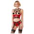 Abierta Fina - rode bh-set met ringdetails