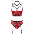 Abierta Fina - rode bh-set met ringdetails