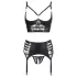 Abierta Fina - lingerie set - kant met bandjes - zwart - 80B/M