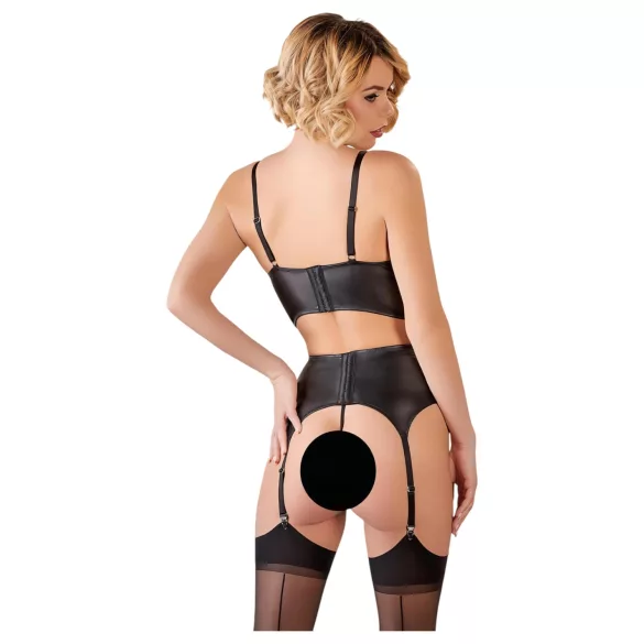 Abierta Fina - lingerie set - kant met bandjes - zwart - 85C/L