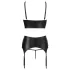 Abierta Fina - lingerie set - kant met bandjes - zwart - 85C/L