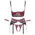 Cottelli Bondage - Bh set met kant - rood - mat - L