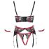 Cottelli Bondage - Bh set met kant - rood - mat - L