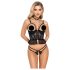 Abierta Fina - open string en korset - zwart - lingerie set - M