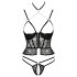 Abierta Fina - open string en korset - zwart - lingerie set - M