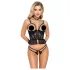Abierta Fina - open string en korset - zwart - lingerie set - L