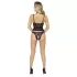 Abierta Fina - open string en korset - zwart - lingerie set - L