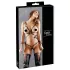Cottelli Bondage - bodyharnas bikini - glanzend - zwart - XL