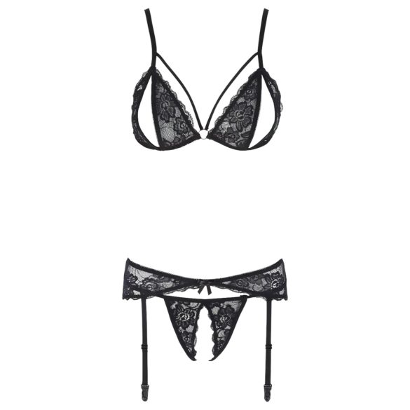 Cottelli - open lingerieset - kant - zwart