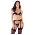 Cottelli - open kanten lingerie set (zwart) - M