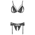Cottelli - open lingerieset - kant - zwart - L