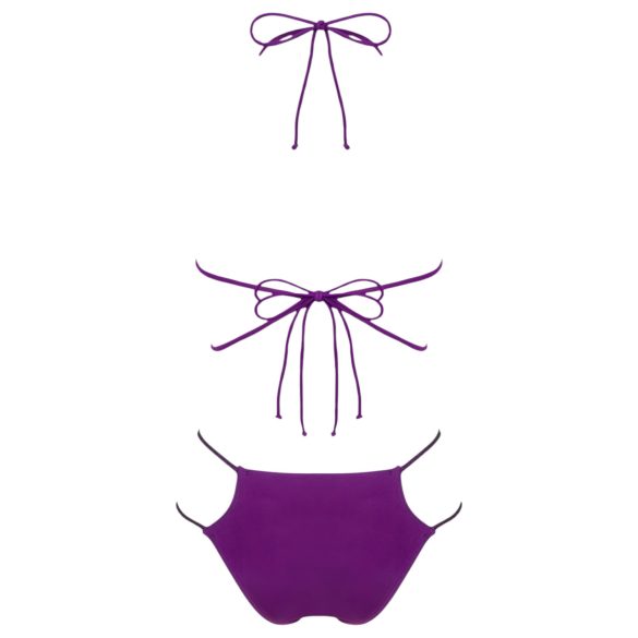 Obsessive Balitta - glanzende halter bikini (paars) - M